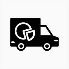 Design Illustration graphic of container truck icon with glyph style. Suitable for UI, mobile design, web design, etc.