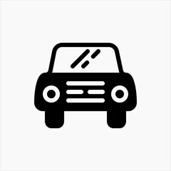 Design Illustration graphic of front view car icon with glyph style. Suitable for UI, mobile design, web design, etc.