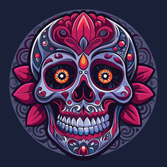 Sugar skull isolated on white background