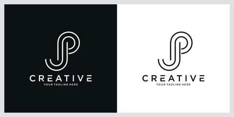 Fototapeta premium Initial JP or PJ Logo Design Vector