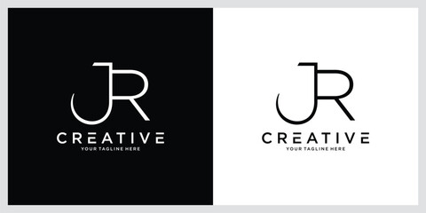 Initial letter JR, RJ logo vector, Creative Lettering Logo Vector Illustration.