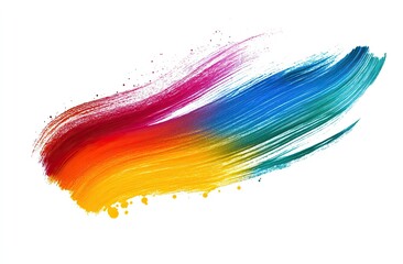Colorful brush strokes isolated on a white background