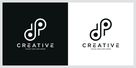DP or PD  initial letter logo design monogram