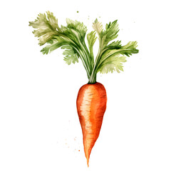 Digital technology carrot watercolor design illustration
