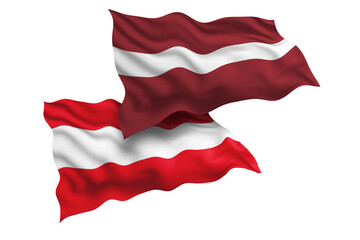 Latvia and Austria Friendship Flags Diplomatic Relations of Two countries, Sports competition