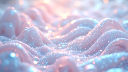 Soft Pink Pastel Holographic Glitter Waves