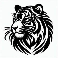 Obraz premium Abstract Tiger Head Black and White Design
