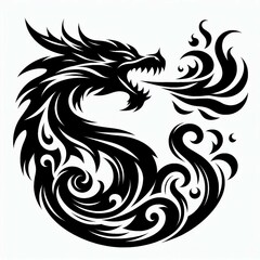 Obraz premium Tribal Dragon Fire Breath Design