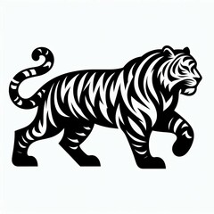 Obraz premium Striking Black White Tiger Design