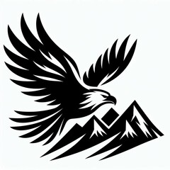 Fototapeta premium Eagle Soaring Over Majestic Peaks