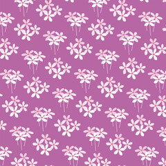Seamless Kopsia Flower Pattern on Lavender bg. A seamless floral pattern featuring delicate Kopsia flowers in soft pink hues against a lavender background, perfect for textile and digital design.