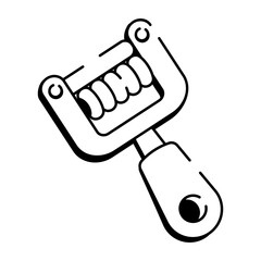 A hand drawn style icon of clay cutter tool 

