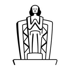 A hand drawn style icon depicting an art deco

