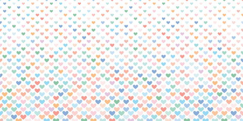 Cute colorful halftone hearts pastel vector background design