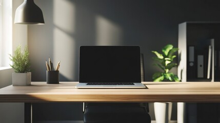 Modern Productivity Workspace with Laptop and Clean Aesthetic