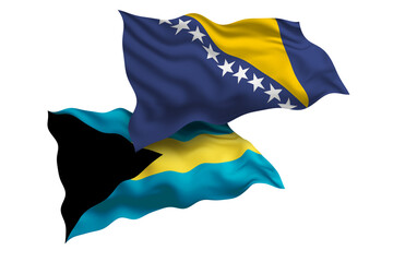 Bosnia and Herzegovina and Bahamas Friendship Flags Diplomatic Relations of Two countries, Sports...