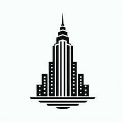 Fototapeta premium Cityscape Silhouette Modern Skyscraper Icon