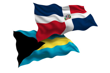 Dominican Republic and Bahamas Friendship Flags Diplomatic Relations of Two countries, Sports...