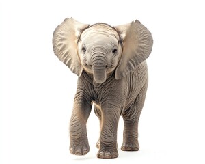 Fototapeta premium cute baby elephant isolated on white background
