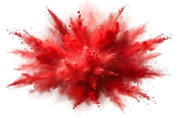 Red explosion of powdery dust