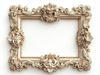 Ornate border frame framing element on white background