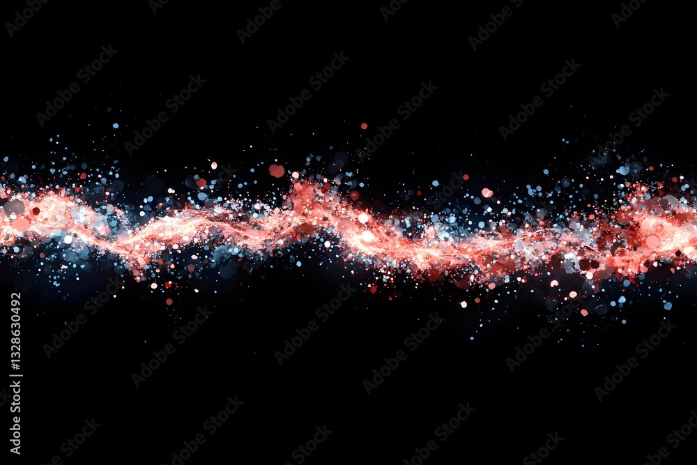 Poster dynamic abstract graphic of colorful swirls digital art creation dark background artistic perspectiv