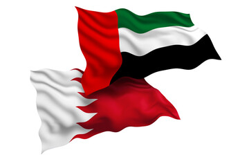 United Arab Emirates and Bahrain Friendship Flags Diplomatic Relations of Two countries, Sports...