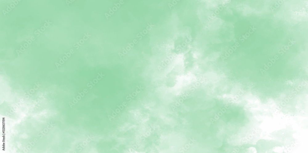 Aufkleber light green water color texture background. abstract watercolor clouds pattern in green tones. sprin