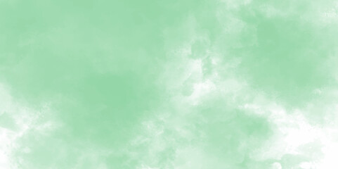 Light Green Water Color Texture Background. Abstract watercolor clouds pattern in green tones. Spring background with place for text.	