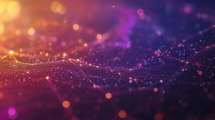 Fototapeta premium Abstract Purple and Orange Digital Landscape