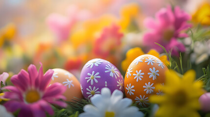 rabbit, bunny, easter, egg, eggs, holiday, spring, decoration, celebration, flower, pink, color, season, food, grass, colorful, seasonal, yellow, green, easter eggs, floral, religion, easter egg, clos