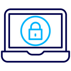 Obraz premium Laptop Password Outline Color icon