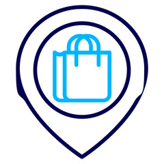 Location Map Bag Outline Color icon