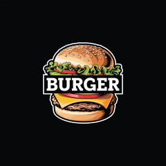 burger logo design template 