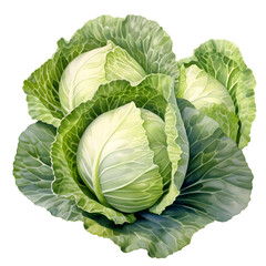 Fototapeta premium Digital technology cabbage watercolor design illustration