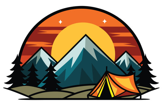 Sunset sumar Clip Art Stock Illustrations design