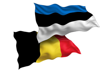 Obraz premium Estonia and Belgium Friendship Flags Diplomatic Relations of Two countries, Sports competition