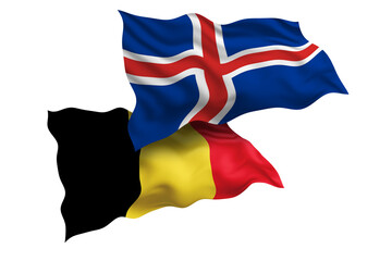Iceland and Belgium Friendship Flags Diplomatic Relations of Two countries, Sports competition