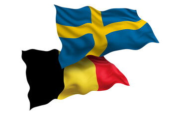 Sweden and Belgium Friendship Flags Diplomatic Relations of Two countries, Sports competition