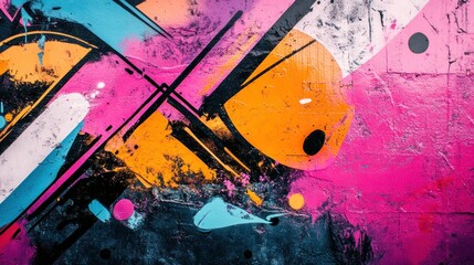 Vibrant Urban Graffiti Art: Abstract Explosion of Colors
