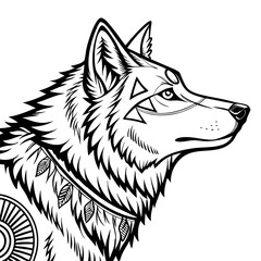 Mystical Wolf with Cosmic Design