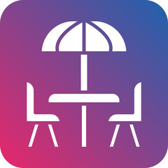 Outdoor Terrace Vector Icon Style