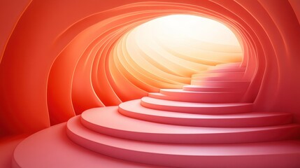 Obraz premium Abstract Pink Stairway to Light