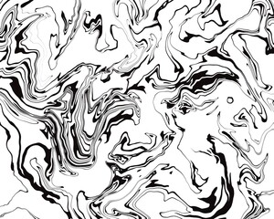 Abstract marble distorted monochrome background. Vector ink liquid creative psychedelic pattern