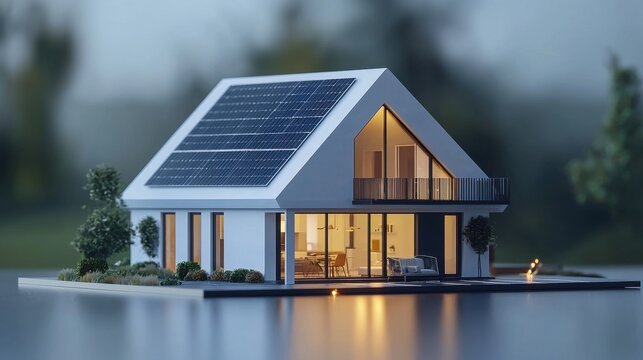 Modern eco-friendly home featuring solar panels and energy efficient design for sustainable living solutions