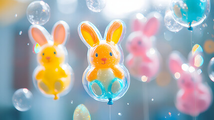 Obraz premium easter, bunny, rabbit, toy, eggs, animal, cartoon, holiday, illustration, vector, pink, hare, egg, isolated, baby, cute, spring, fun, celebration, art, love, ears, card, blue, white