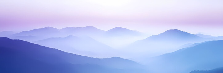Gentle sunrise over the mountains
