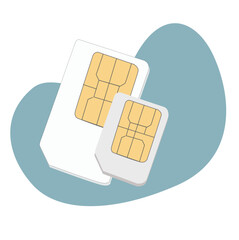 Sim Cards,  Standard Size Small Chips In Mobile Devices