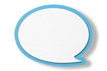 Light blue paper speech bubbles separated on transparent background