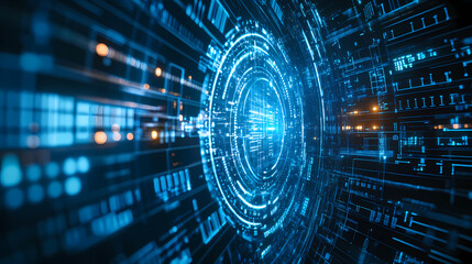 Fototapeta premium Digital tunnel of future technology